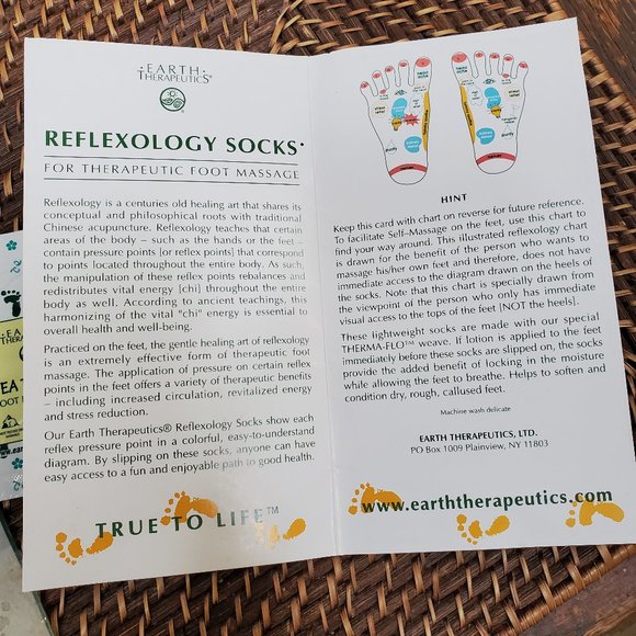 Reflexology Socks by EARTH THERAPEUTICS NIB - Picture 9 of 9